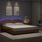 Bettgestell mit LED ohne Matratze "Zadar" Cappuccino-Braun 180x200 cm