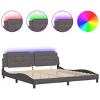 Bettgestell mit LED ohne Matratze "Zadar" Grau 200x200 cm