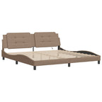 Bettgestell mit LED ohne Matratze "Zadar" Cappuccino-Braun 200x200 cm