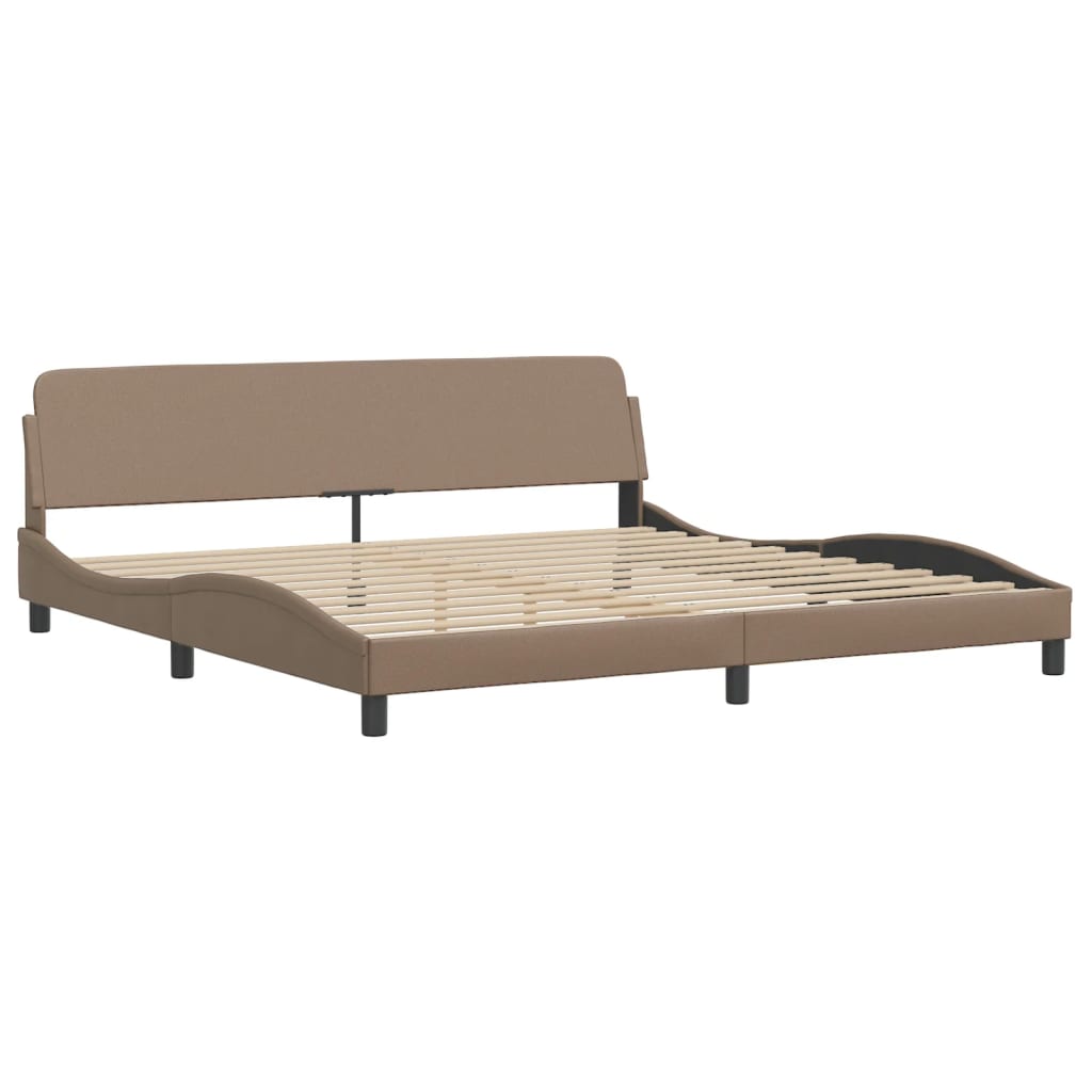 Bettgestell mit LED ohne Matratze "Zadar" Cappuccino-Braun 200x200 cm