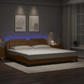 Bettgestell mit LED ohne Matratze "Zadar" Cappuccino-Braun 200x200 cm