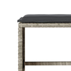6-tlg. Garten-Sofagarnitur mit Kissen Hellgrau Poly Rattan
