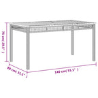 4-tlg. Garten-Essgruppe mit Kissen Grau Poly Rattan