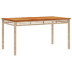 5-tlg. Garten-Essgruppe mit Kissen Beige Poly Rattan