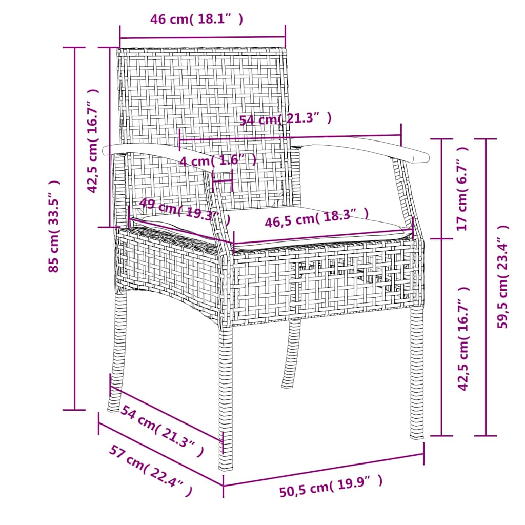 7-tlg. Garten-Essgruppe mit Kissen Beige Poly Rattan
