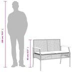 3-tlg. Garten-Essgruppe mit Kissen Beige Poly Rattan