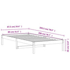 Tagesbett ohne Matratze Wachsbraun 80x200 cm Massivholz Kiefer
