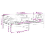 Tagesbett ohne Matratze Wachsbraun 80x200 cm Massivholz Kiefer