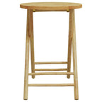 3-tlg. Bistro-Set Klappbar mit Cremeweißen Kissen Bambus