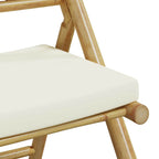 3-tlg. Bistro-Set Klappbar mit Kissen Bambus