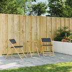 3-tlg. Bistro-Set Klappbar mit Kissen Bambus