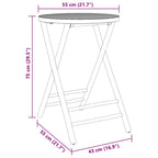 Gartentisch Klappbar Ø55x75 cm Bambus