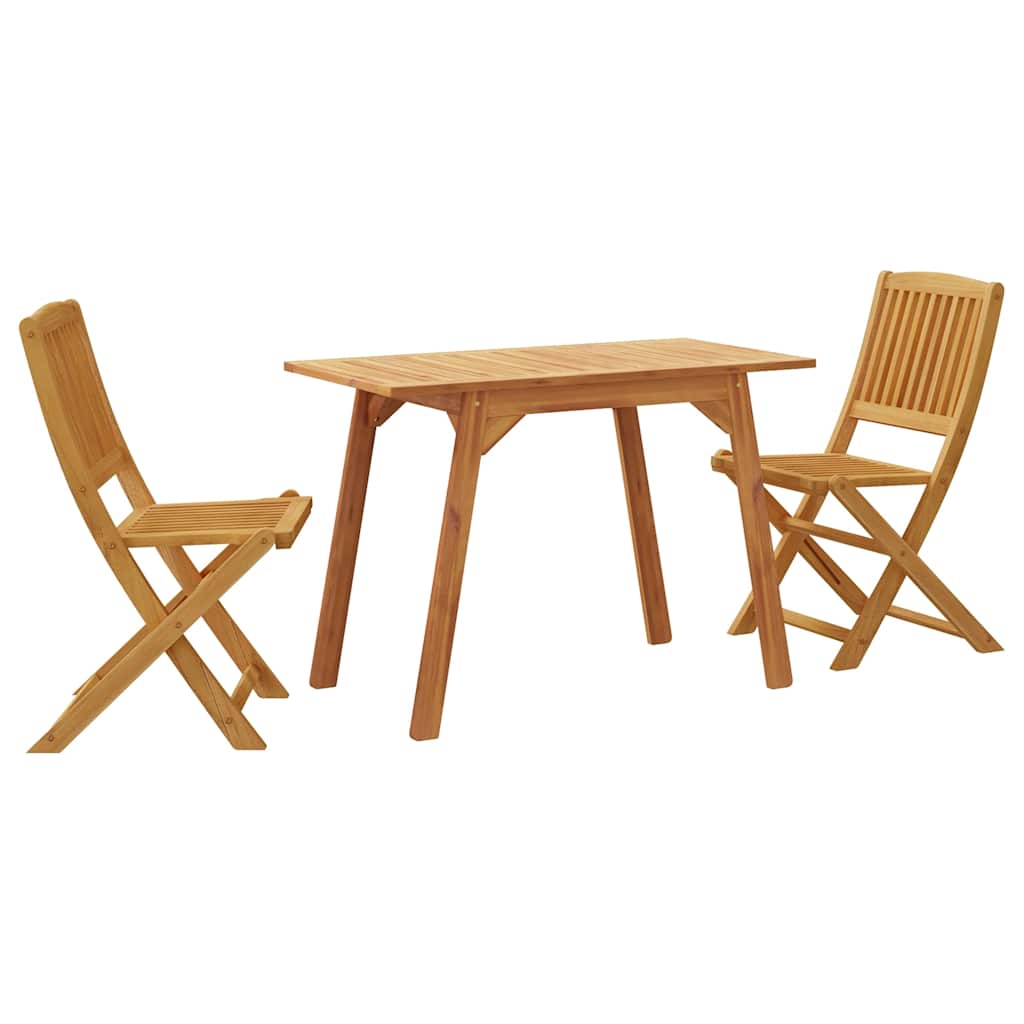 3-tlg. Balkon-Set Massivholz Akazie