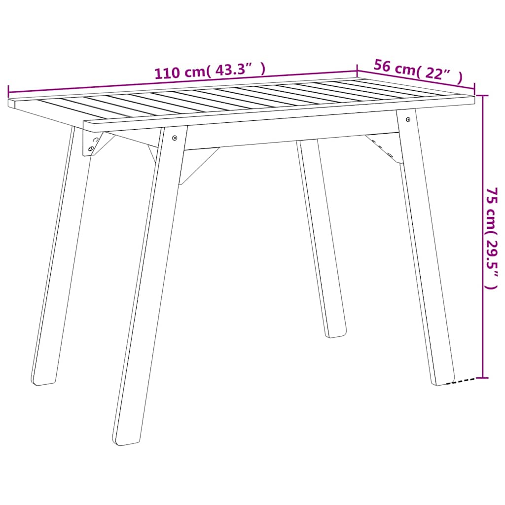 3-tlg. Balkon-Set Massivholz Akazie