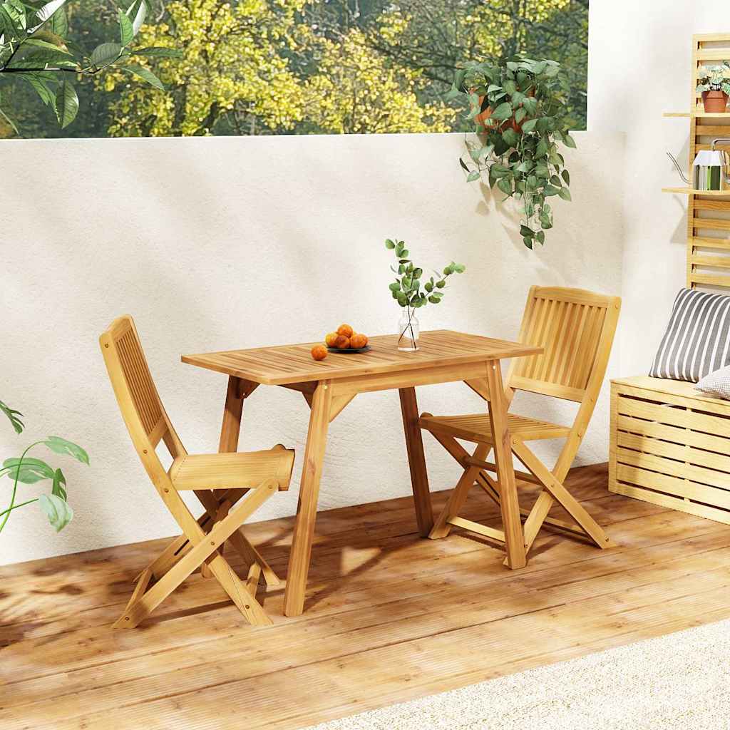 3-tlg. Balkon-Set Massivholz Akazie