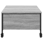 Couchtisch mit Rollen Grau Sonoma 91x55x34 cm Holzwerkstoff