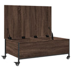 Couchtisch mit Rollen Braun Eiche 91x55x34 cm Holzwerkstoff