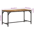 Esstisch 140x70x75 cm Raues Massivholz Mango