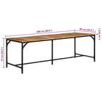 Esstisch 220x90x75 cm Raues Massivholz Mango