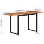 Esstisch 140x70x75 cm Massivholz Akazie