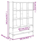 Bücherregal Schwarz 102x30x141,5 cm Holzwerkstoff