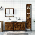 4-tlg. Badmöbel-Set Räuchereiche Holzwerkstoff
