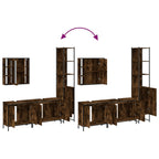4-tlg. Badmöbel-Set Räuchereiche Holzwerkstoff