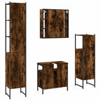 4-tlg. Badmöbel-Set Räuchereiche Holzwerkstoff