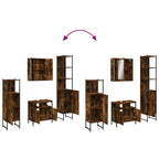 4-tlg. Badmöbel-Set Räuchereiche Holzwerkstoff