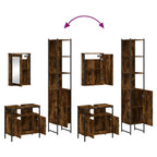 3-tlg. Badmöbel-Set Räuchereiche Holzwerkstoff