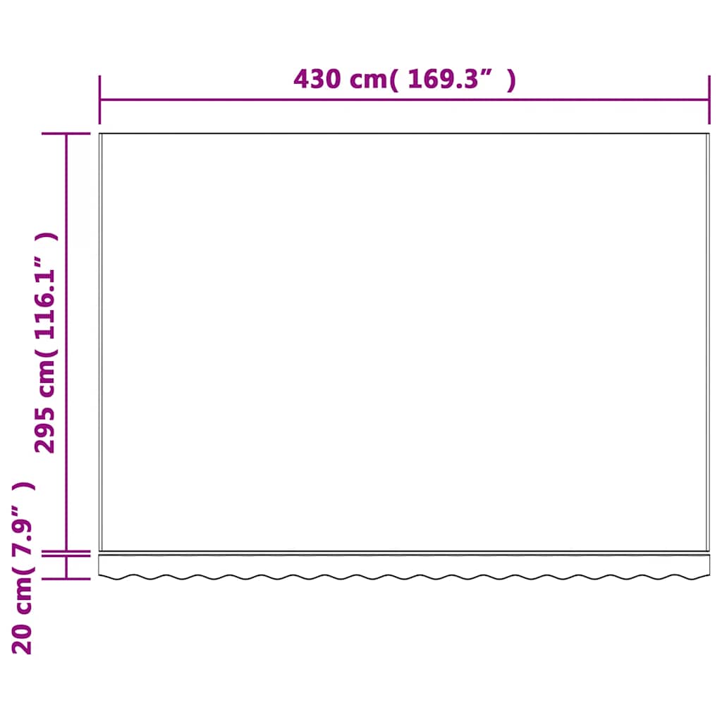 Markisenbespannung Mehrfarbig Gestreift 4,5x3 m
