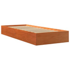 Massivholzbett ohne Matratze Wachsbraun 90x190 cm Kiefernholz