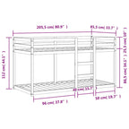 Etagenbett Wachsbraun 80x200 cm Massivholz Kiefer
