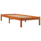Massivholzbett ohne Matratze Wachsbraun 90x190 cm Kiefernholz