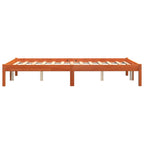 Massivholzbett ohne Matratze Wachsbraun 120x190 cm Kiefernholz