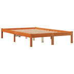 Massivholzbett ohne Matratze Wachsbraun 140x200 cm Kiefernholz
