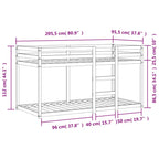 Etagenbett Wachsbraun 90x200 cm Massivholz Kiefer