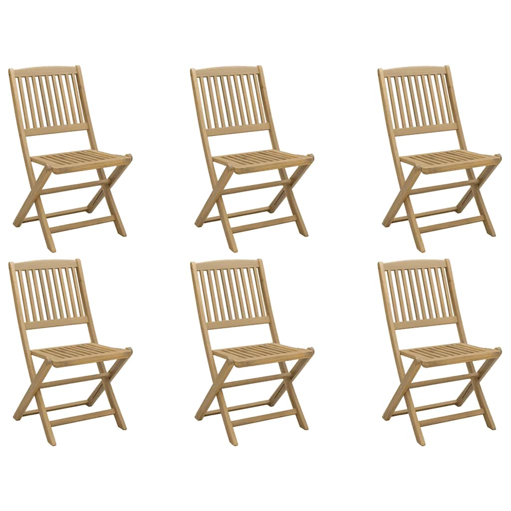 Gartenstühle 6 Stk. Klappbar 44x50x88 cm Massivholz Akazie
