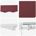 Markise Manuell mit LED Weinrot 300x250 cm