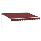 Markise Manuell mit LED Weinrot 350x250 cm