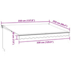 Markise Manuell Weinrot 350x250 cm