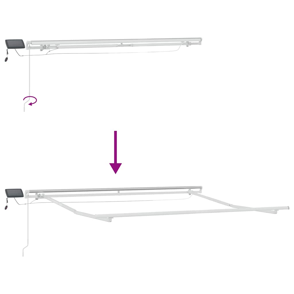 Markise Manuell mit LED Braun 300x250 cm