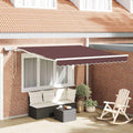 Markise Manuell mit LED Braun 300x250 cm