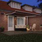 Markise Manuell mit LED Braun 400x300 cm