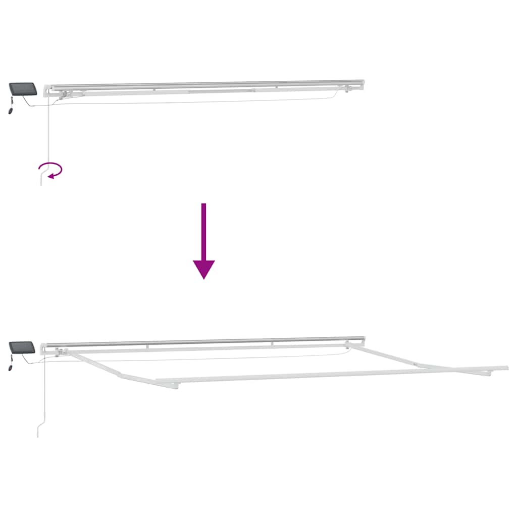 Markise Manuell mit LED Braun 400x300 cm