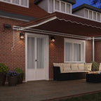 Markise Manuell mit LED Braun 500x300 cm