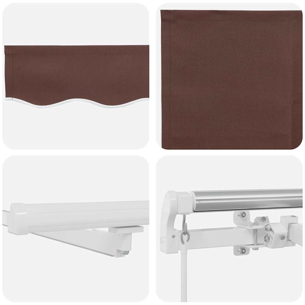 Markise Manuell mit LED Braun 500x300 cm