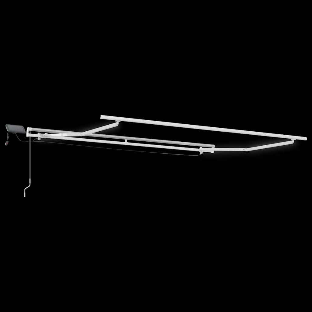 Markise mit LED-Beleuchtung Manuell Anthrazit & Weiß 300x250 cm