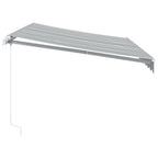 Markise mit LED-Beleuchtung Manuell Anthrazit & Weiß 350x250 cm