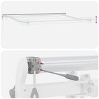 Markise Automatisch mit LED Anthrazit & Weiß 500x300 cm